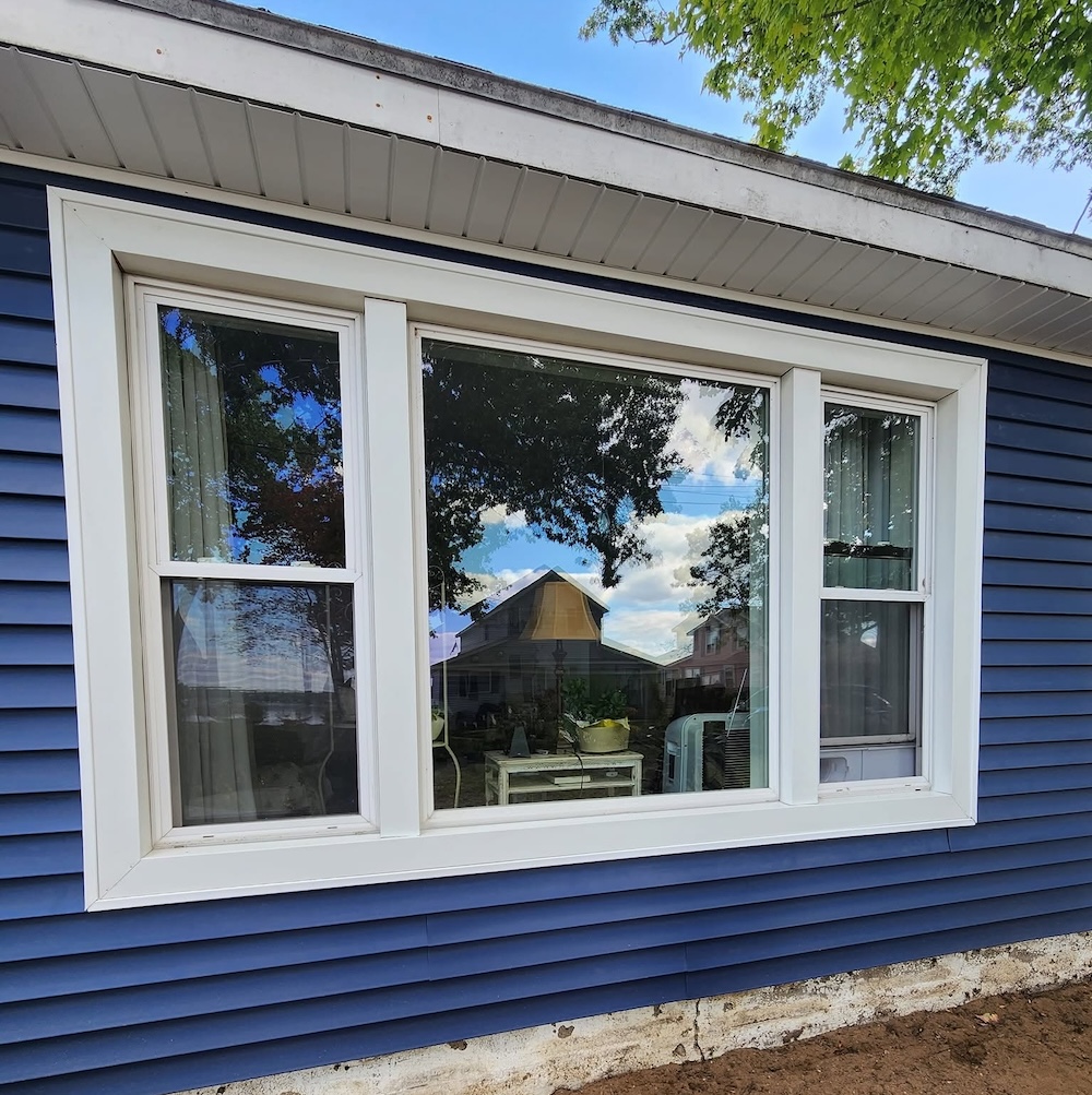 Exterior window frame remodel general construction — completed by 848 Property Services in Hastings, MI.