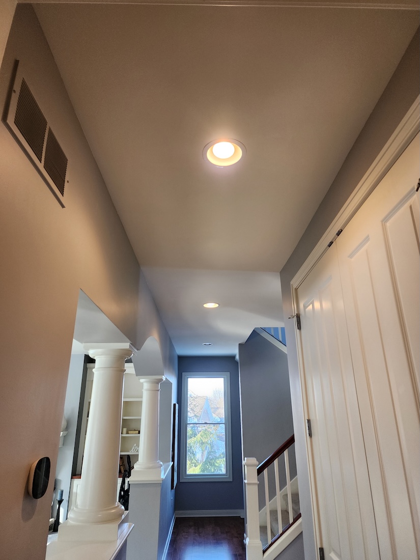 Interior ceiling paint drywall repair home remodel — completed by 848 Property Services in Hastings, MI.