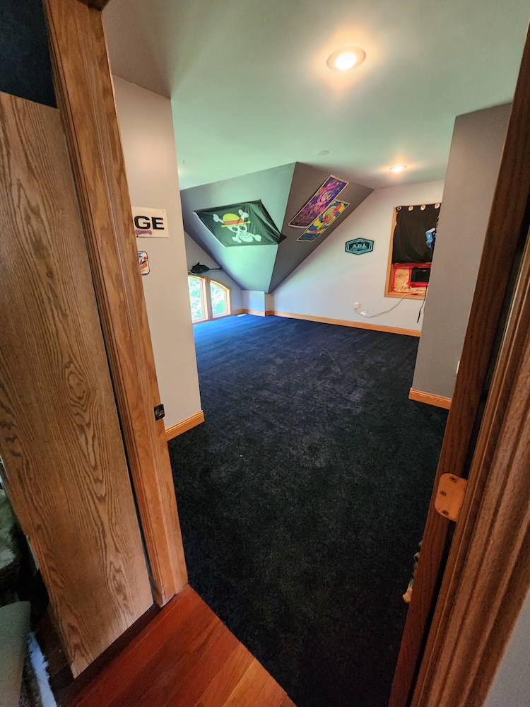 Interior new carpet new pad installation home remodel — completed by 848 Property Services in Hastings, MI.
